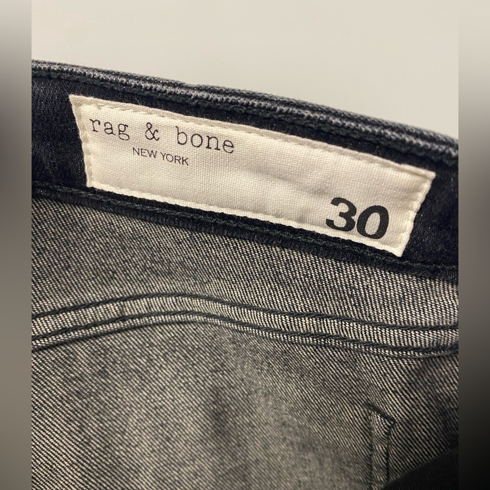 rag & bone Black Skinny Jeans with White Side Stripes - Picture 4 of 8